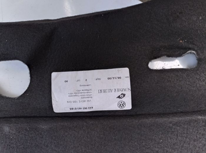 Коврик багажника Volkswagen Lupo, Фольксваген Лупо 1.0 бензин, 6x0863463E1bs