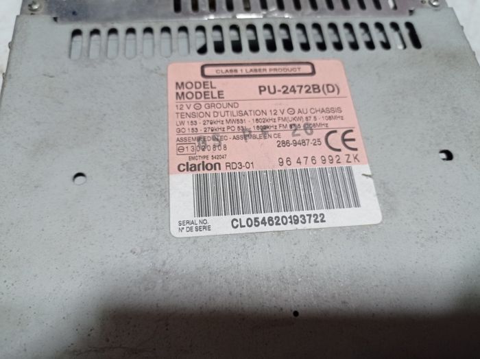 Автомагнітола Citroen C5, 2.0 16V, 2001-2004 р.в., універсал, Сітроен С5, pu2472b